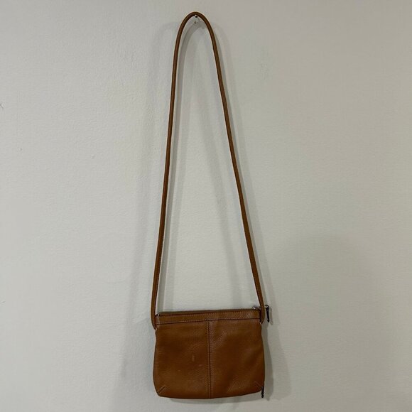 Tignanello Brown Tan Leather Crossbody Bag Small Purse - Picture 3 of 9